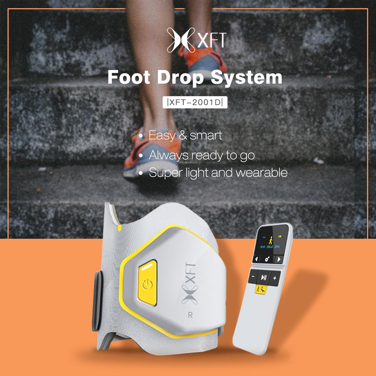 XFT 2001D Foot Drop System FES Stimulator for Leg Rehabilitation